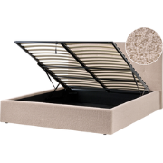 LORIENT - Bed met opbergruimte - Beige - 160 x 200 cm - Bouclé