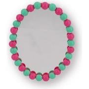 Mirror - Oval - Bubbles - Neon Pink/Mint- 29x22.5cm