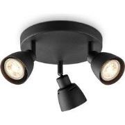 Home sweet home LED opbouwspot Aka 3L Ø 19 cm - zwart