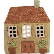 Clayre & Eef Waxinelichthouder Huis 17x10x19 cm Groen Oranje Keramiek