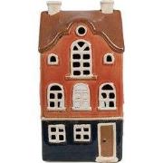 Clayre & Eef Waxinelichthouder Huis 12x9x22 cm Oranje Keramiek