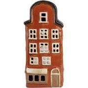 Clayre & Eef Waxinelichthouder Huis 12x9x25 cm Rood Blauw Keramiek