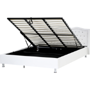 METZ  - Bed met opbergruimte - Wit - 180 x 200 cm - Kunstleer