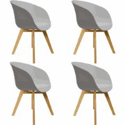 Set van 4 Eetkamerstoelen Herning Scandinavisch Grijs – Kunststof en B...