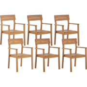 FORNELLI  - Tuinstoel set van 6 - Lichte houtkleur - Acaciahout