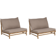 TODI - Fauteuil set van 2 - Taupe - Bamboe