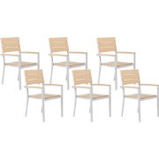 COMO - Tuinstoel set van 6 - Lichthout - Kunsthout