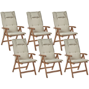 AMANTEA - Tuinstoel set van 6 - Taupe - Acaciahout