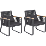 CANETTO  - Tuinstoel set van 2 - Zwart - Aluminium