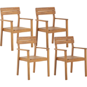 FORNELLI  - Tuinstoel set van 4 - Lichte houtkleur - Acaciahout