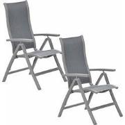 Garden Impressions Hilly tuinstoel verstelbaar taupe - 2 stuks