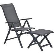 Garden Impressions Siena tuinstoel verstelbaar donker grijs incl voete...