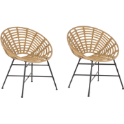 ACERRA  - Tuinstoel set van 2 - Natuurlijk - PE rotan