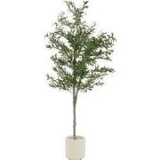 Kunstmatige olijfboom 210 cm kunstplant met natuurlijke houten stam en...
