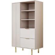 Meubella - Vitrinekast Nicola - Beige - 80 cm - Laag