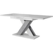 Meubella - Eetkamertafel Bari - Mat wit - 180 cm - Uitschuifbaar