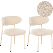 UNITY - Set van 2 eetkamerstoelen - Lichtbeige - Bouclé