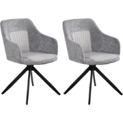 LIKELY - Eetkamerstoel set van 2 - Grijs - Kunstleer