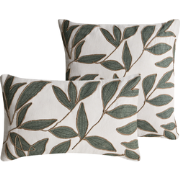 LANSIUM - Sierkussen set van 2 - Wit/Groen - Katoen