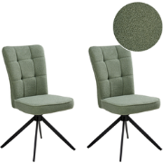 RYAN - Eetkamerstoel set van 2 - Lichtgroen - Bouclé