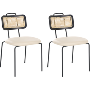 ADELANTO - Set van 2 eetkamerstoelen - Lichtbeige - Kunstleer