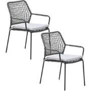 Garden Impressions Natas tuinstoel stapelbaar grijs - 2 stuks