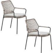 Garden Impressions Natas tuinstoel stapelbaar natural sand - 2 stuks