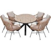 Garden Impressions Lucas tuinset bruin 7-delig - Tulli tuintafel ovaal...