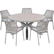 Garden Impressions Natas tuinset 6-delig taupe - Tulli tuintafel Ø148x...