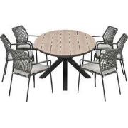 Garden Impressions Natas tuinset grijs 7-delig - Tulli tuintafel ovaal...