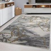 Alba Modern Grijs / Goud vloerkleed - Marmer Design - 160 X 230 CM