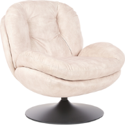 NOLVIK - Fauteuil - Lichtbeige - Fluweel