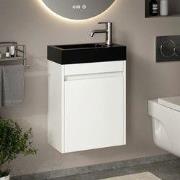 Toiletmeubel Elen - 40cm - Wit - Wastafel Zwart