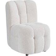 Eetkamerstoel Beige Stof - Incl. Wielen - Jake - Set van 2