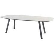 Manolo eettafel antraciet met geprint keramiek tafelblad 240 x 103 cm ...