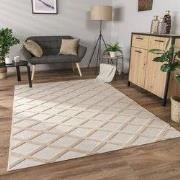 Laagpolig Modern Vloerkleed Utrilia - Beige - 80x150 cm