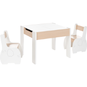 LOYD - Kindertafel met 2 stoeltjes - Lichthout/Wit - MDF
