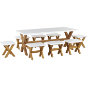 OLBIA  - Tuinset 8-zits krukken - Wit - Vezelcement