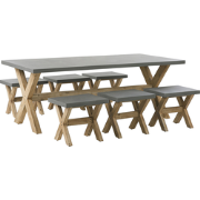 OLBIA  - Tuinset voor 6 bankjes- Grijs - Vezelcement