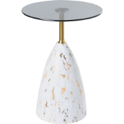 WABBY - Bijzettafel - Wit/Zwart - Metaal