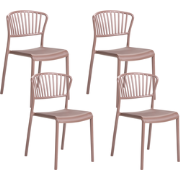 GELA - Tuinstoel set van 4 - Bruin - Polypropyleen