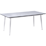 TOLENTINO - Tuintafel - Wit/Lichtgrijs - HPL/Aluminium
