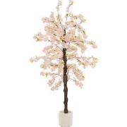 Kunstkerstboom 210 cm kunstplant met natuurlijke houten stam in pot ML...