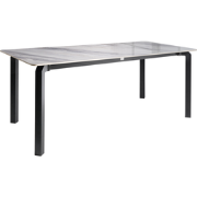 FELETTO - Tuintafel - Zwart/Grijs marmer - 180 x 90 cm - Steen
