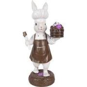 Clayre & Eef Decoratie Beeld Konijn 15x11x32 cm Wit Kunststof