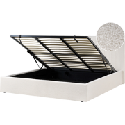 VION - Bed met opbergruimte - Gebroken wit - 180 x 200 cm - Bouclé