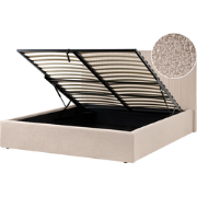 VION - Bed met opbergruimte - Beige - 160 x 200 cm - Bouclé