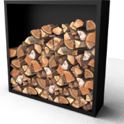 Beltza zwarte Houtopslag met achterwand Lengte: 1500 Breedte: 385 Hoog...