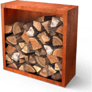 Egura Cortenstaal Houtopslag met achterwand Lengte: 1000 Breedte: 385 ...