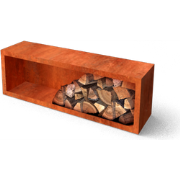 Egura Cortenstaal Houtopslag met achterwand Lengte: 1500 Breedte: 385 ...